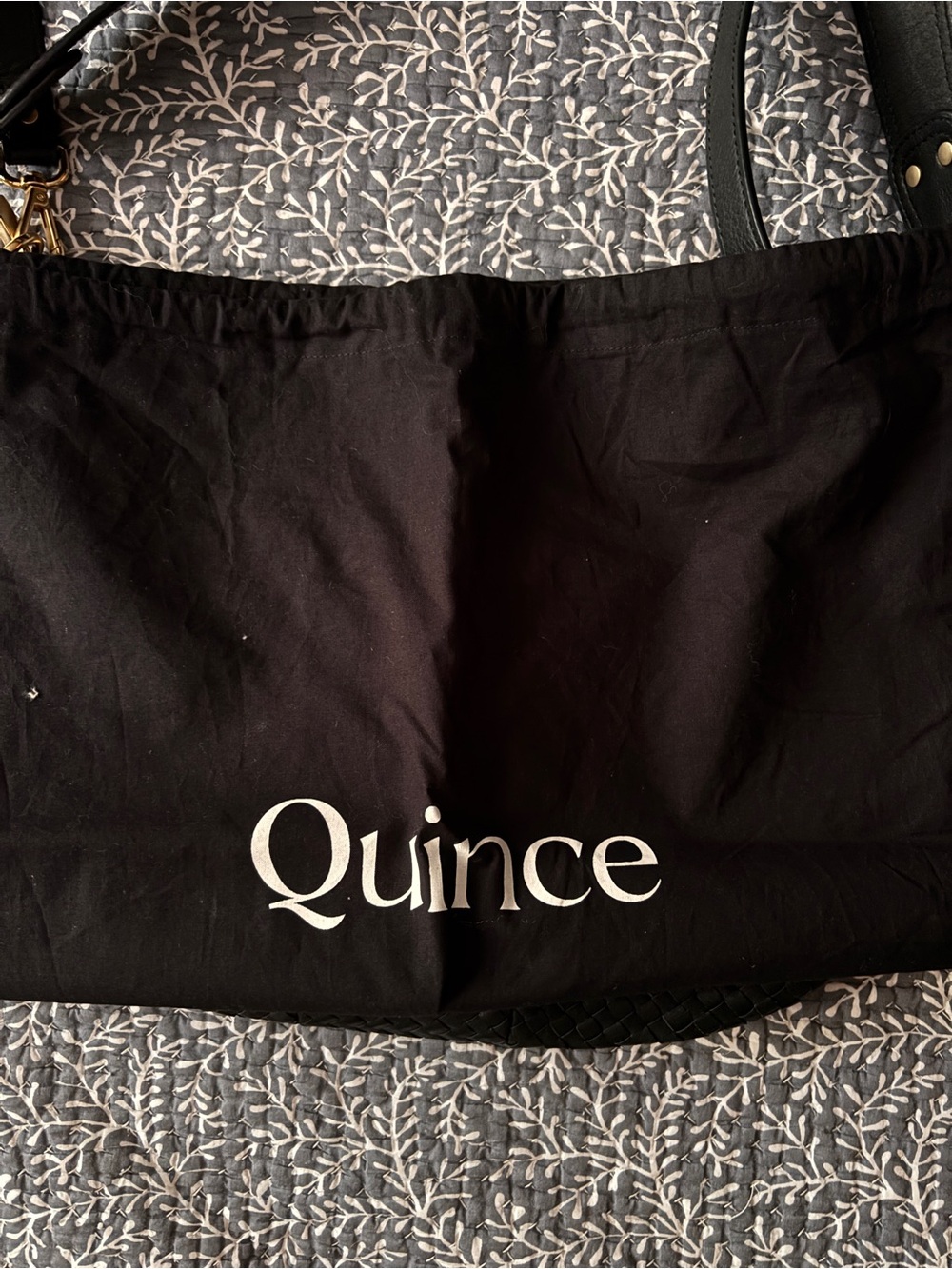Quince Woven Leather Crossbody Bag - Black - Picture 5 of 5